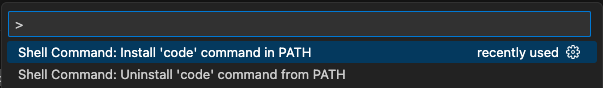Mac OS install code command in PATH